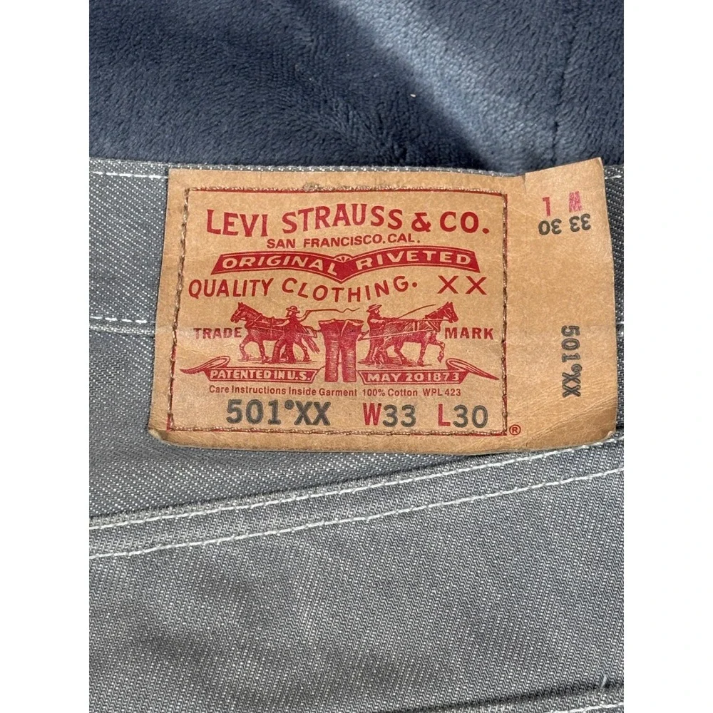 Levi's 501 XX Original Fit Straight Leg Jeans Mens Size‎ 33x30 Gray Denim